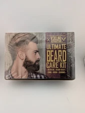 New Viking Revolution Men's Ultimate Beard Care Kit Oil Balm Comb Brush Scissors