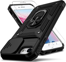 for iPhone SE Case 2022/3rd/2020/2nd gen/8/7,with Camera Lens Cover HD Screen Pr