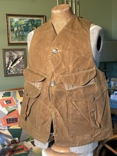Vintage CC Filson Style 31 Tin Cloth Hunting Vest Front Load Game Pouch