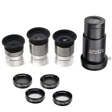 Complete 1.25" Telescope Eyepiece Set - Multi-Coated Optics, 4mm, 10mm, 20mm Len