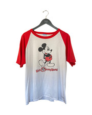 Walt Disney World Vintage MICKEY TEE White Ringer T-shirt Size XL Cotton Blend