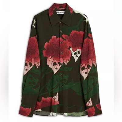 OUR LEGACY Above Printed Button Front Shirt Size 46 IT/FR Small