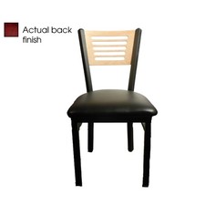 Oak Street Mfg 5Line Mahogany Wood Back Chair w/Black Vinyl Seat