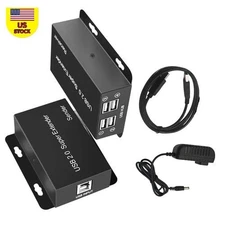 50m 4-Port USB 2.0 Ethernet Extender Hub RJ45 Network LAN Over Cat5e/6/7