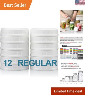12 Pack REGULAR MOUTH Mason Jar Lids for Compatible with Ball, Kerr Regualr M...