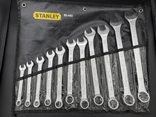 Stanley 85-450 11 pc Combination Wrench Set SAE Tool Wrap Pouch NOS