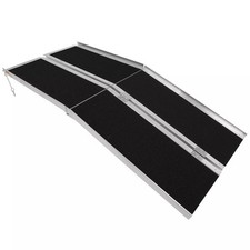 8FT Used Home Wheelchair Ramp Non-Skid Folding Aluminum Ramps Steps