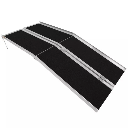 8FT Used Home Wheelchair Ramp Non-Skid Folding Aluminum Ramps Steps