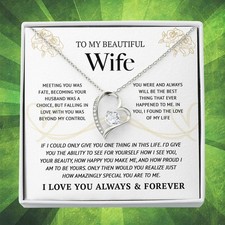 To My Beautiful Wife Necklace Gift From Husband, Gift For Her, Anniversary Gift.