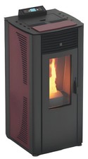 Termostufa a Pellet Idro 15 - KW 13,8 Colore Bordeaux con Telecomando  Stufe a p