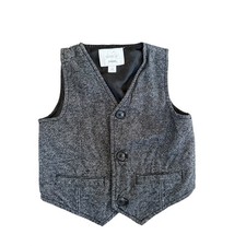 Gymboree Dressed Up Boys Tweed Vest Size 3T Formal Dressy Button Front Gray