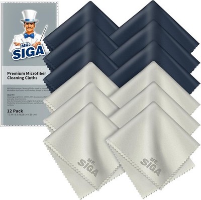 MR.SIGA Mikrofaser Reinigungstücher Brillen Bildschirm 12er Pack 6