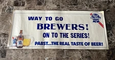 1982 Pabst Beer Milwaukee Brewers World Series Sign Game Room Man Cave Bar Yount