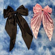 Bundle of hair bows black and pink