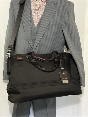 TUMI Alpha Bravo Coronado Framed Duffel Hickory Ballistic Nylon Leather Doctor