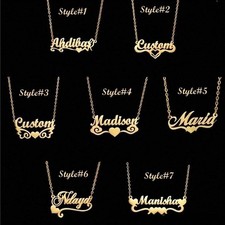 Personalized Name Necklace 18K Gold Plated Customize Any Name Anniversary Gift