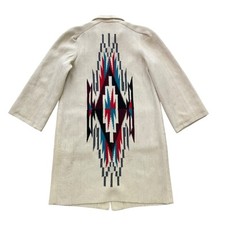 Vintage 1940  s Woven Wool Chimayo Jacket Hand Loomed New Mexico, S/M