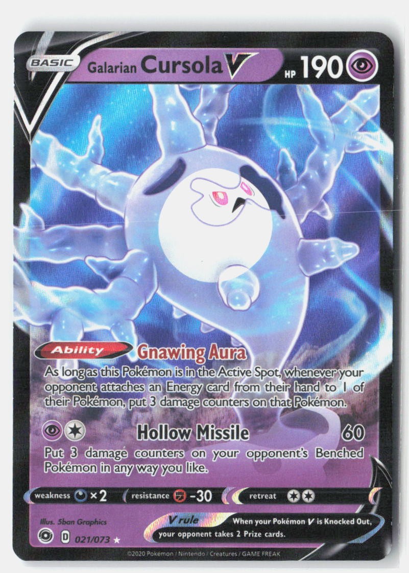 Pokemon tcg Champion's Path Galarian Cursola V Near Mint or Better