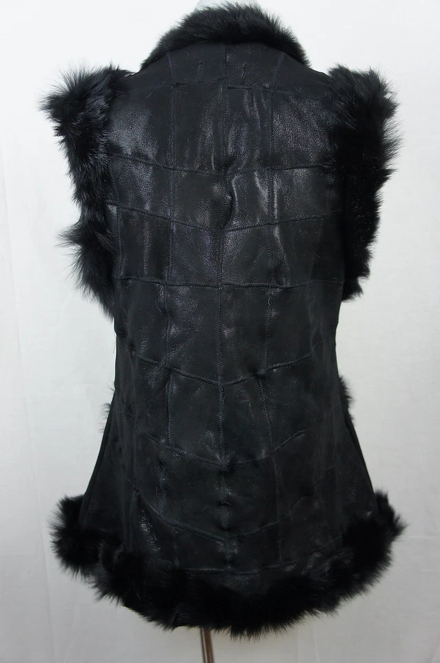 Long Women 100% Shearling Leather Sheepskin Long Haired Toscana Vest Fur S-5XL - Image 3 of 4