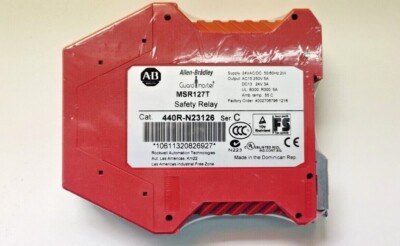 1x MSR127T ALLEN BRADLEY 440R-N23126 GUARD MASTER SAFETY RELAY