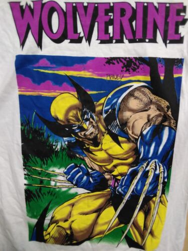 MARVEL COMICS WOLVERINE GELB KOSTÜM VINTAGE 1994 WEISS T-SHIRT XL ERWACHSENE - Bild 1 von 8