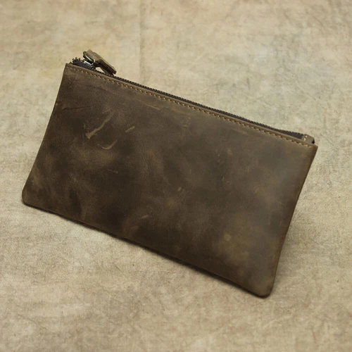 Leather Cash Long Wallet Envelope Zipper Pouch - Money Holder for Men & Women^Opens in a new window or tab