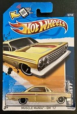 2012 HOT WHEELS MUSCLE MANIA - GM '12 '62 CHEVY GOLD NIB