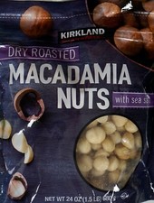 Kirkland Signature Dry Roasted Macadamia Nuts with Sea Salt, 24 Ounce
