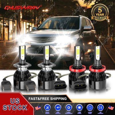 For Suzuki Grand Vitara 2006-2013 4X LED Headlight + Fog Light Bulbs 6000K White