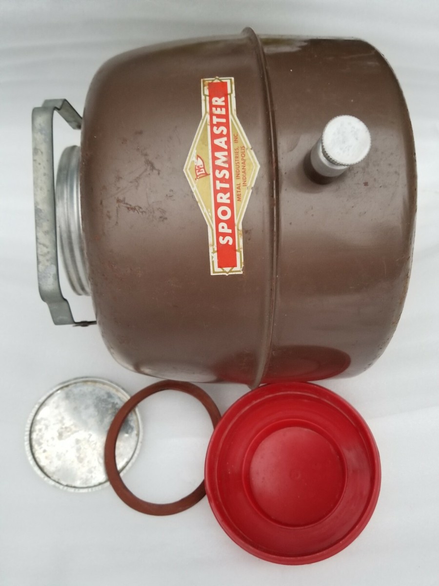 VTG Rustic Sportsmaster Metal Thermos Indianapolis Insulated VTG Rustic Sportsmaster Metal Thermos Indianapolis Insulated