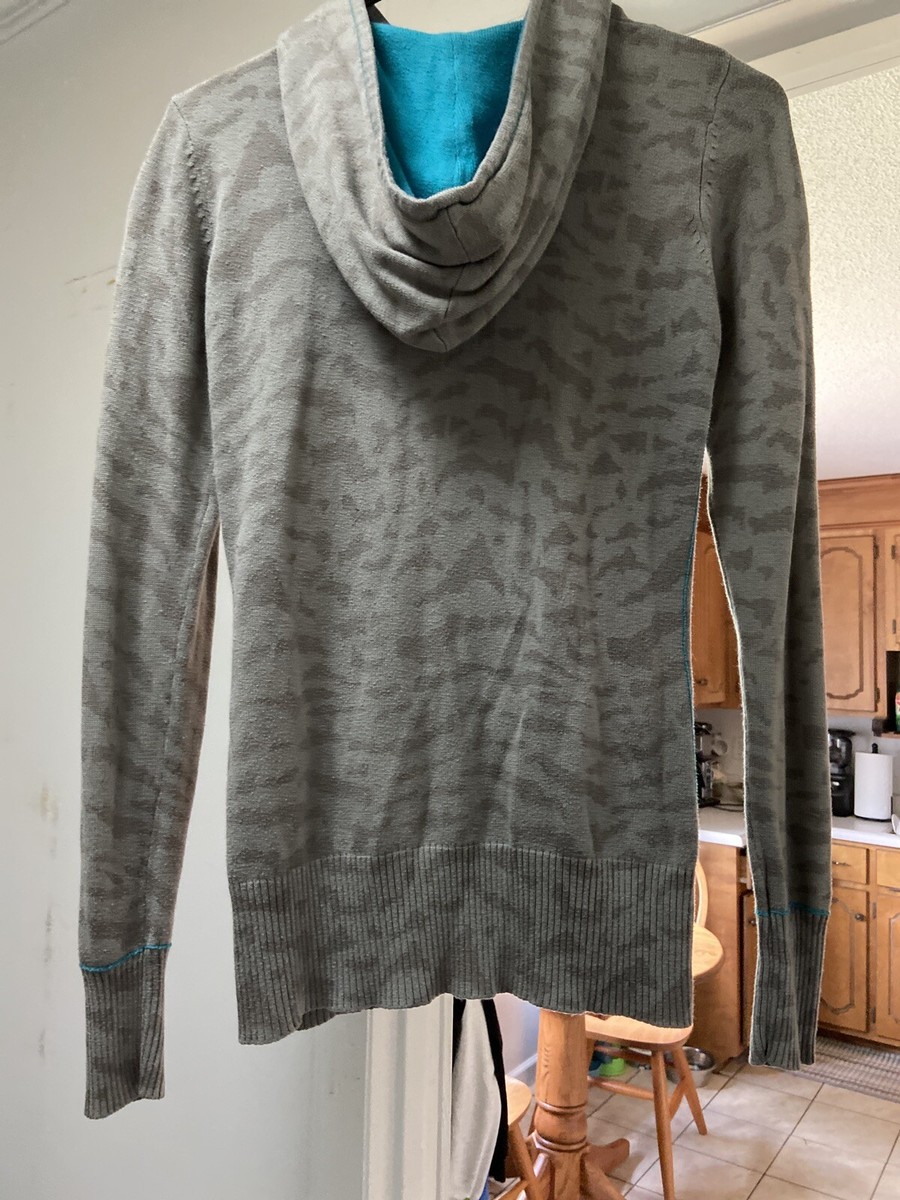 Sweat à Capuche Fox Racing Imprimé Léopard Gris/sarcelle - Taille M - Occasion Très Bon état
