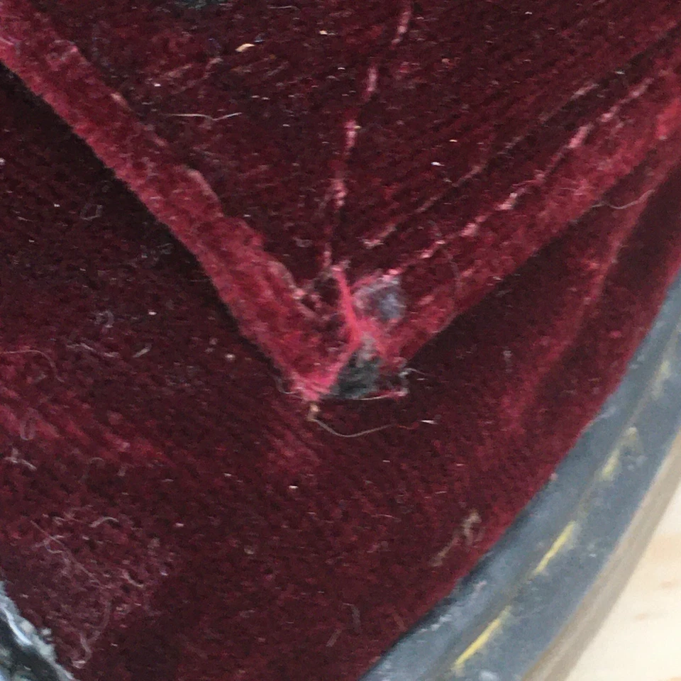 Dr Doc Martens Youth 4 Womens 5 Pooch Cap Toe Ankle Combat Maroon Velvet Lace Up - Image 3 of 4