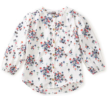 TEA COLLECTION Square Floral Button L/S Tunic - Chalk - NWT Girls 12