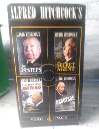 Alfred Hitchcock 4 Pk VHS Tape Box Set Sabotage Secret Agent 1993 Mystery Horror - Image 3 of 4