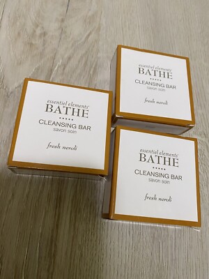 set of 3 essentiel elements bathe cleansing bar savon soin 1.5 oz each