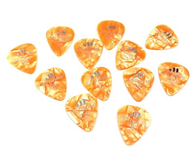 Dunlop Guitar Picks 12 Pack Celluloid Orange Pearloid Heavy .94mm