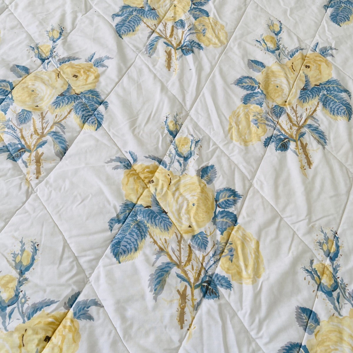 Laura Ashley Alba Rose Comforter Pillow Sham Yellow Blue Floral