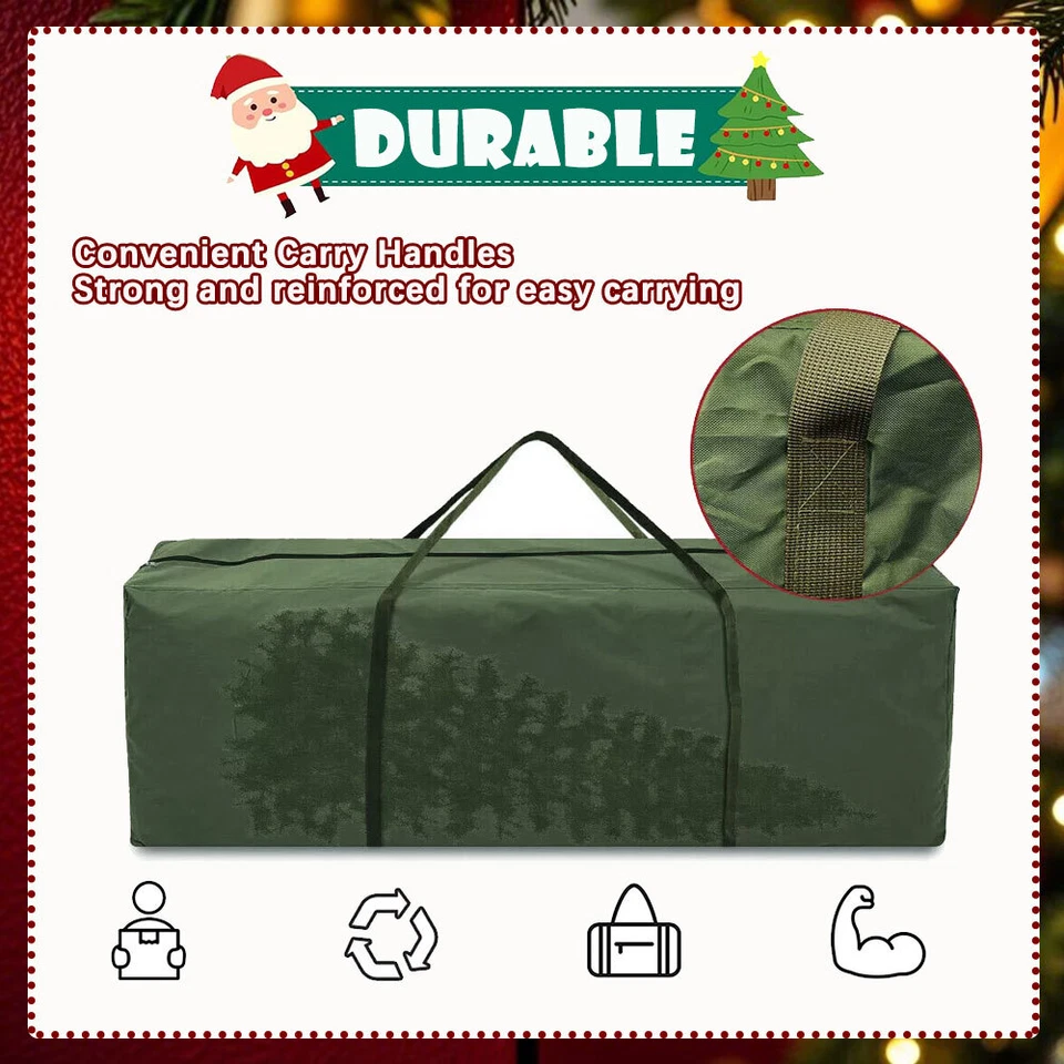 Heavy Duty Christmas Tree Storage Bag Box Container Carry with Handles & Zipper - Image 4 of 4