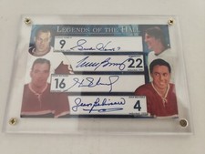 Legends Of The Hall hockey Card howe bossy richard beliveau autographed signed 