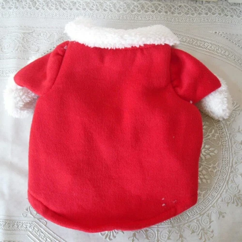Christmas Cat Costumes Funny Santa Claus Clothes Small Cats Dogs Xmas New Year - Picture 5 of 10