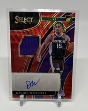 2021-22 Panini Select Davion Mitchell Rookie Jersey Auto Red Wave #RJ-DML