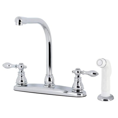 Kingston Brass Standard Kitchen Faucets 2-Handle Side Sprayer in ...