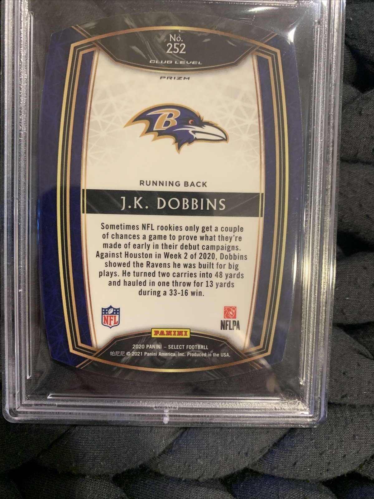 2020 Panini Select JK Dobbins Die-Cut Prizm Purple #252 PSA 10 Gem Mint Pop 2 view 24