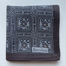 HANDKERCHIEF VINTAGE ART MEN'S POCKET SQUARE PAISLEY SOLID COTTON 17" A0020