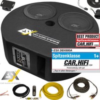 Esx DBX800A 800 Watt Aktivsubwoofer + Kabelset Reserveradmulde Aktiv Sub 2X20Cm