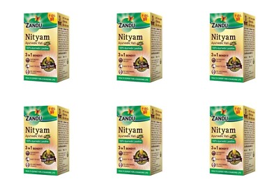 6 Pack X Zandu Ayurvedic Nityam Tablets (30Tabs) for Constipation, Gas, Acidity