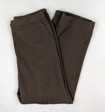 RAFAELLA - WOMENS BROWN FLAT FRONT DRESS PANT...