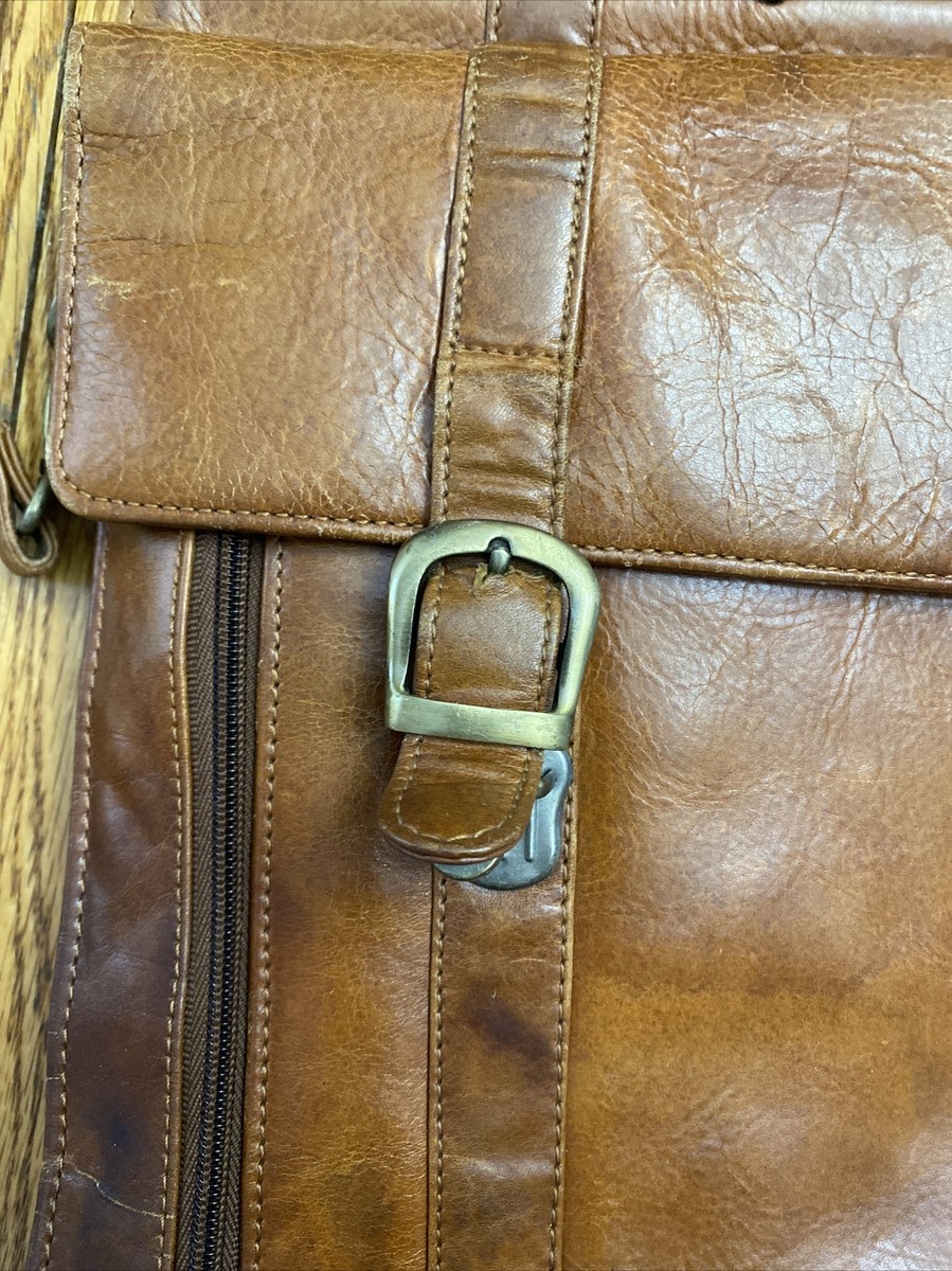 Vintage Wilsons Leather Camel Brown Messenger Laptop Computer Bag