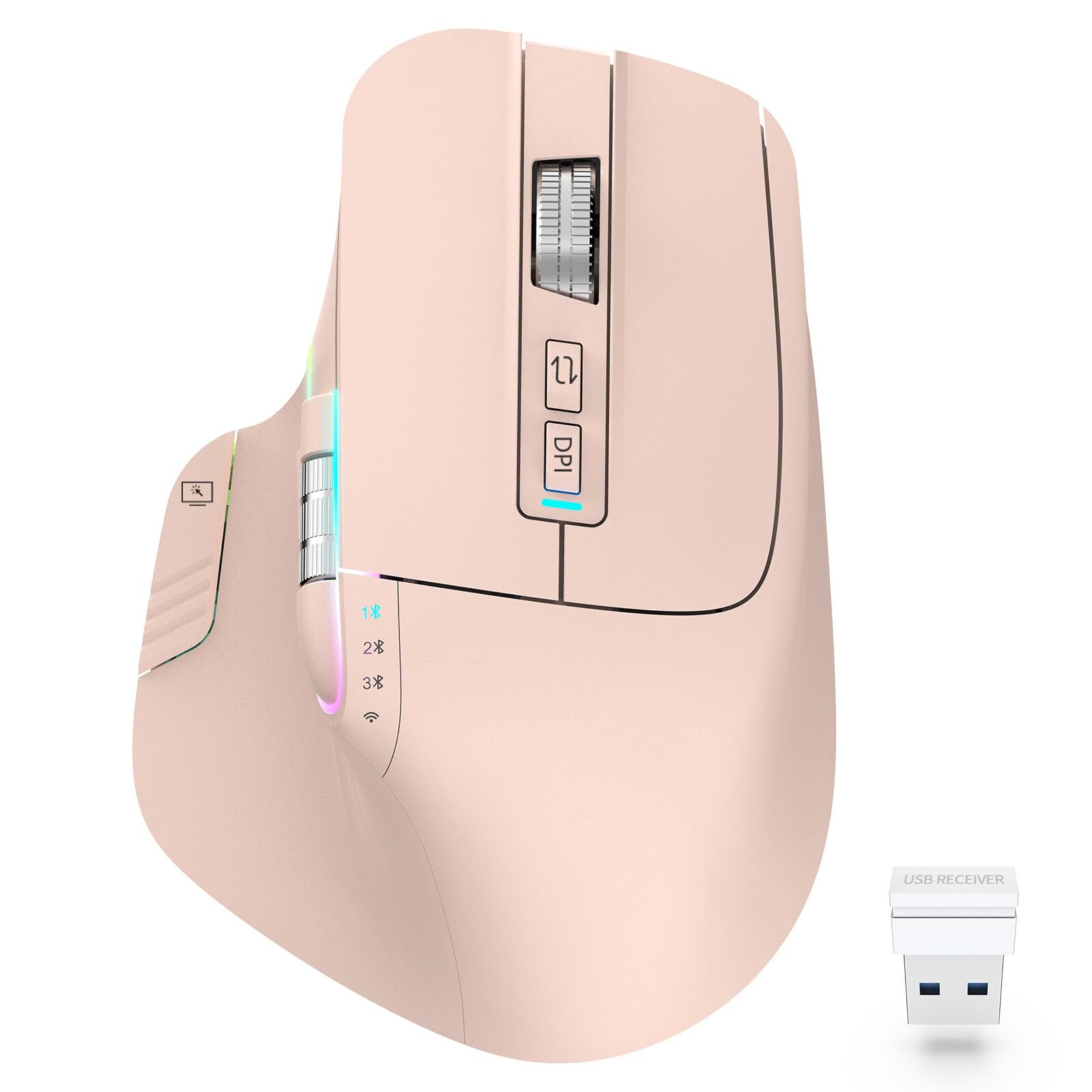 Wireless Rechargeable Bluetooth 5.2 Mouse for Laptop Computer-image