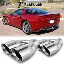 For Chevy Corvette 05-13 Dual 2.5 To 3.5 Quad Exhaust Tips Dual Wall Stainless For Chevy Corvette 05-13 Dual 2.5 To 3.5 Quad Exhaust Tips Dual Wall Stainless